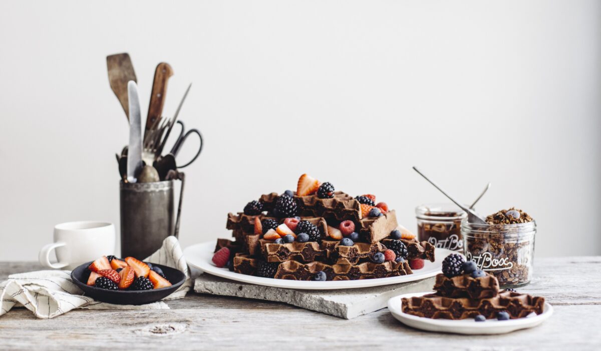 Gaufres au chocolat présentation