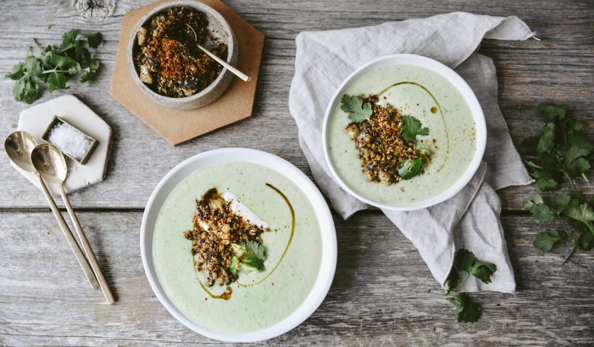 Gaspacho de concombres écrasés